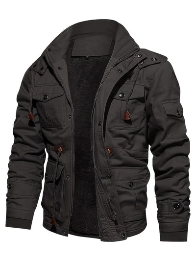 Men's Casual Warm Fleece Jacket with Multi Pockets | Ideal for Winter