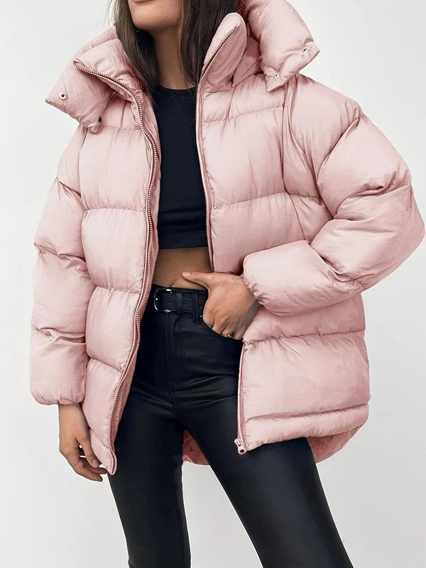 Women's Casual Long Sleeve Puffer Coat | Perfect for Autumn/Winter