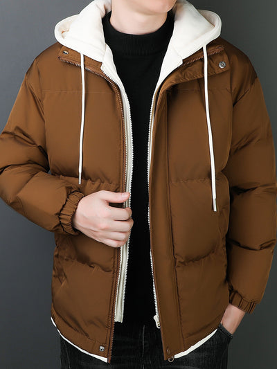 Men's Casual Cotton Puffer Hooded Winter Coat | Ideal for Winter