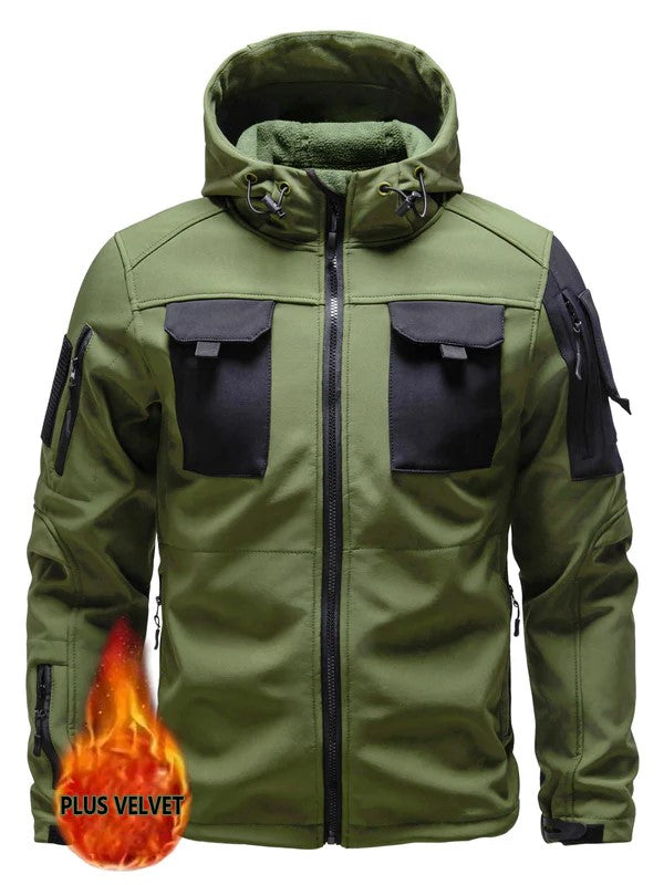 Men's Waterproof Insulated Tactical Outdoor Jacket with Hood | Ideal for Winter/Autumn