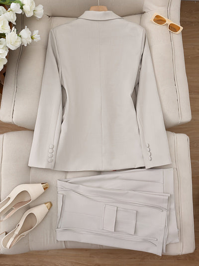 Women's Elegant Shawl Collar Office Work Outfit Set | Ideal for Everyday Wear