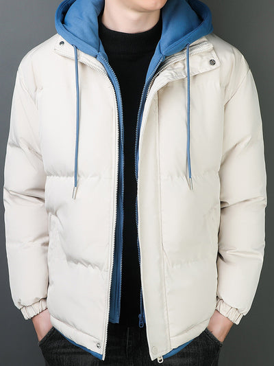 Men's Casual Cotton Puffer Hooded Winter Coat | Ideal for Winter