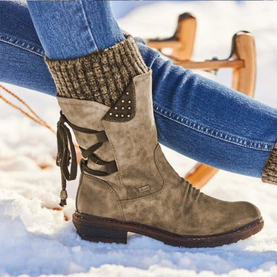 Women's Stylish Vegan Leather Cowboy Winter Boots | Ideal for Everyday Wear