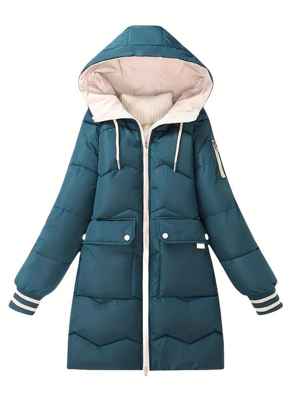 Women's Stylish Warm Puffer Jacket with Hood | Ideal for Winter