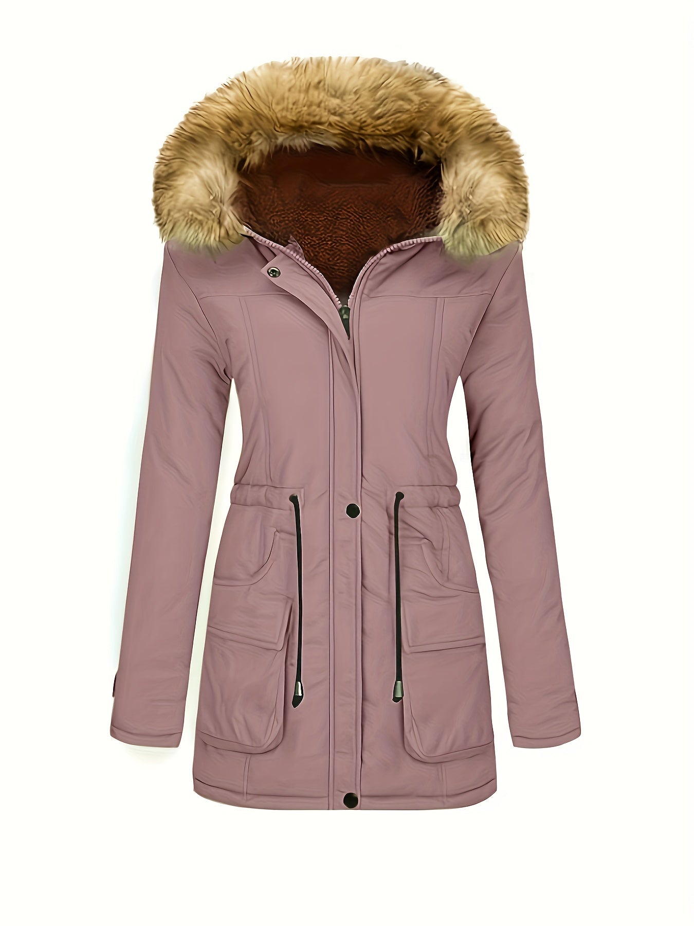 Women's Luxurious Hooded Winter Coat with Faux Fur Trim | Ideal for Winter