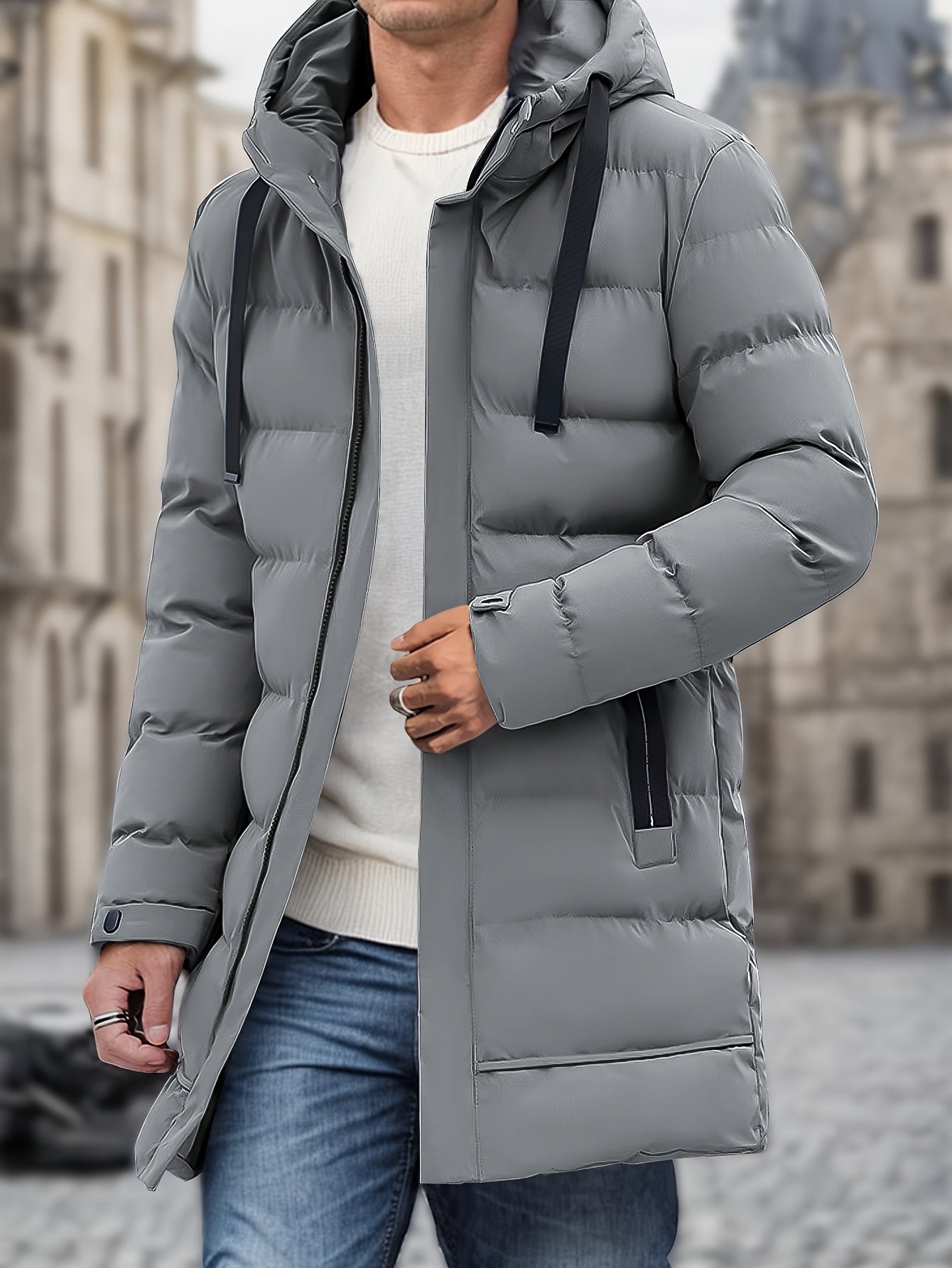 Warm Long Padded Hooded Puffer Winter Jacket for Men | Ideal for Winter