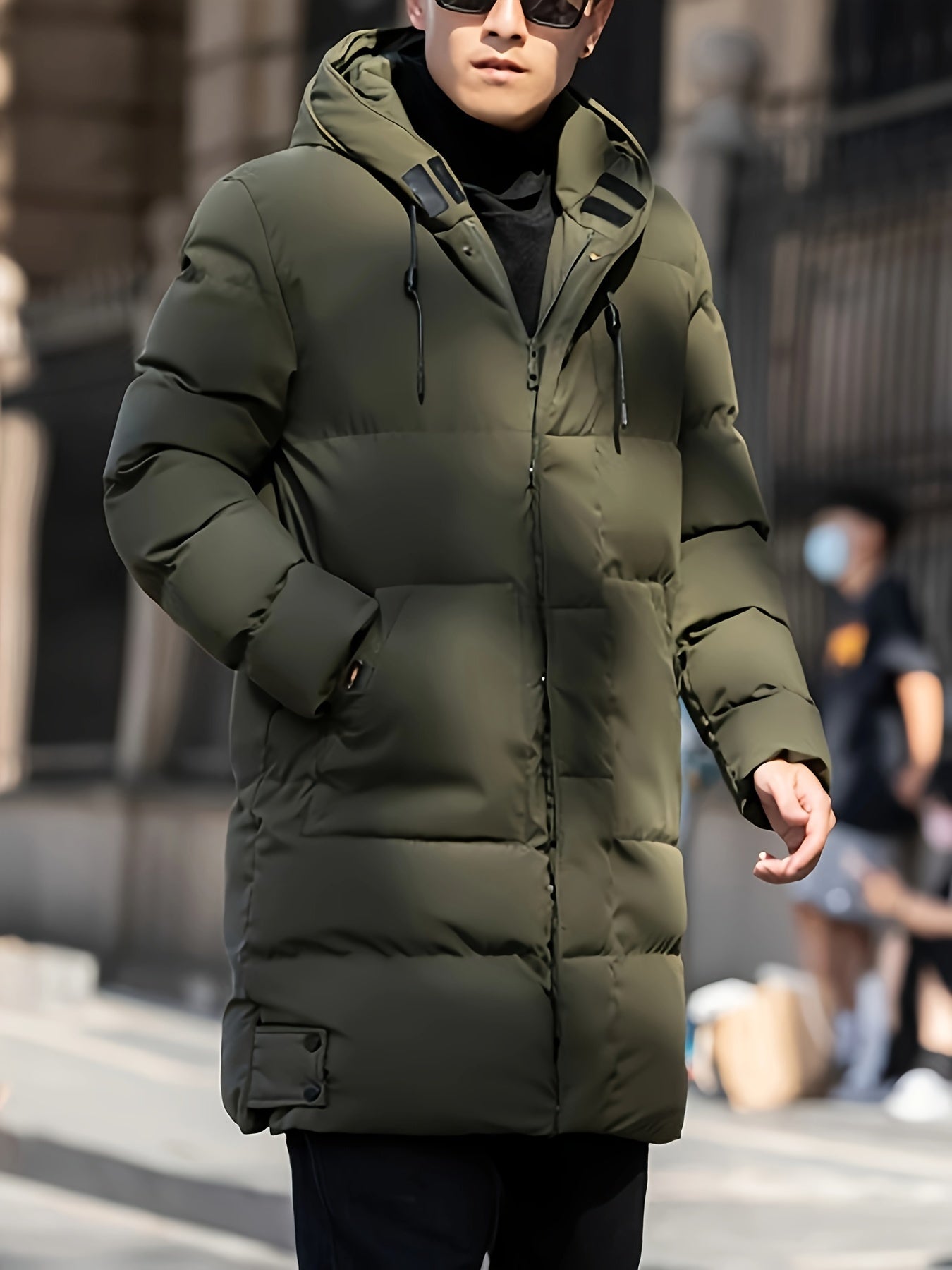 Men's Casual Long Hooded Winter Puffer Coat | Ideal for Winter