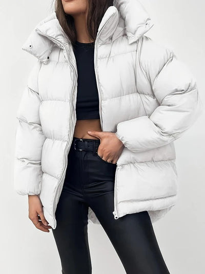 Women's Casual Long Sleeve Puffer Coat | Perfect for Autumn/Winter