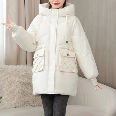 Women's Stylish Mid-Length Puffer Jacket | Perfect for Winter and Fall