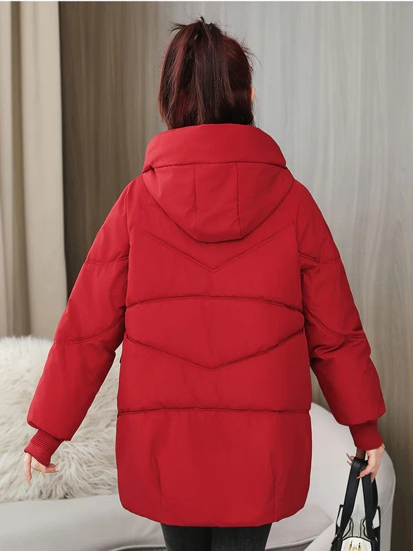 Women's Stylish Mid-Length Puffer Jacket | Perfect for Winter and Fall