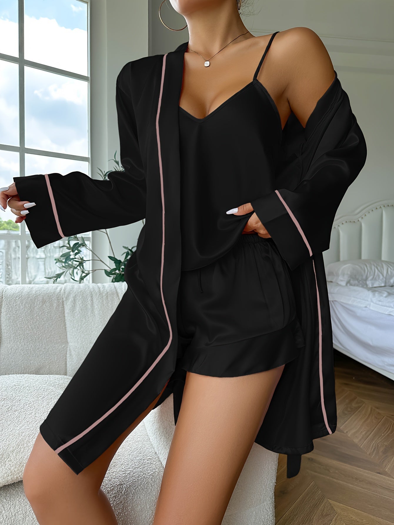 Women's Comfy Satin Pyjama Set | Ideal for Everyday Wear