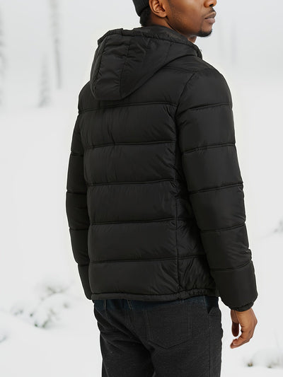 Men's Stylish Smooth Puffer Winter Jacket in Solid Design | Ideal for Winter