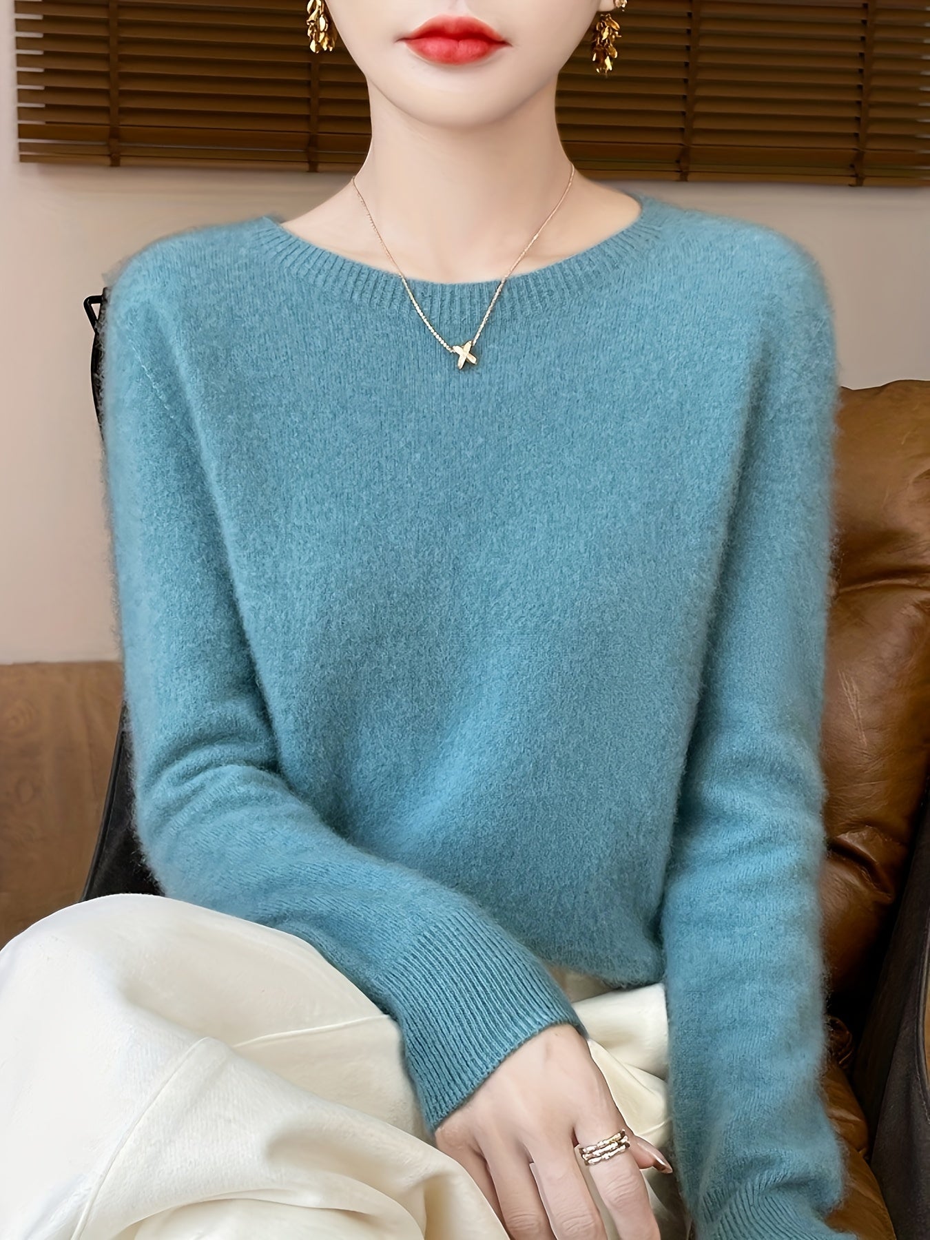 Women's Cozy Wool Cashmere Pullover Sweater | Ideal for Winter