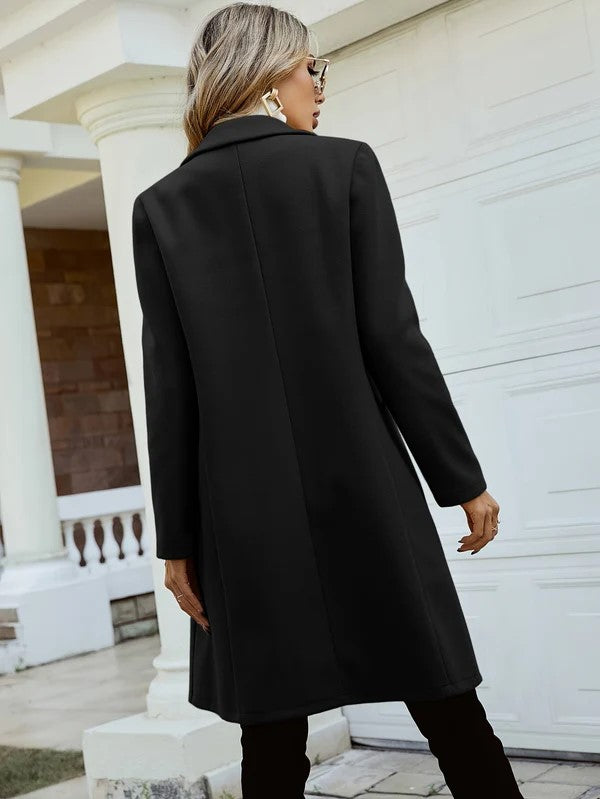 Women's Elegant Double-Breasted Lapel Long Sleeve Trench Coat | Ideal for Winter And Fall