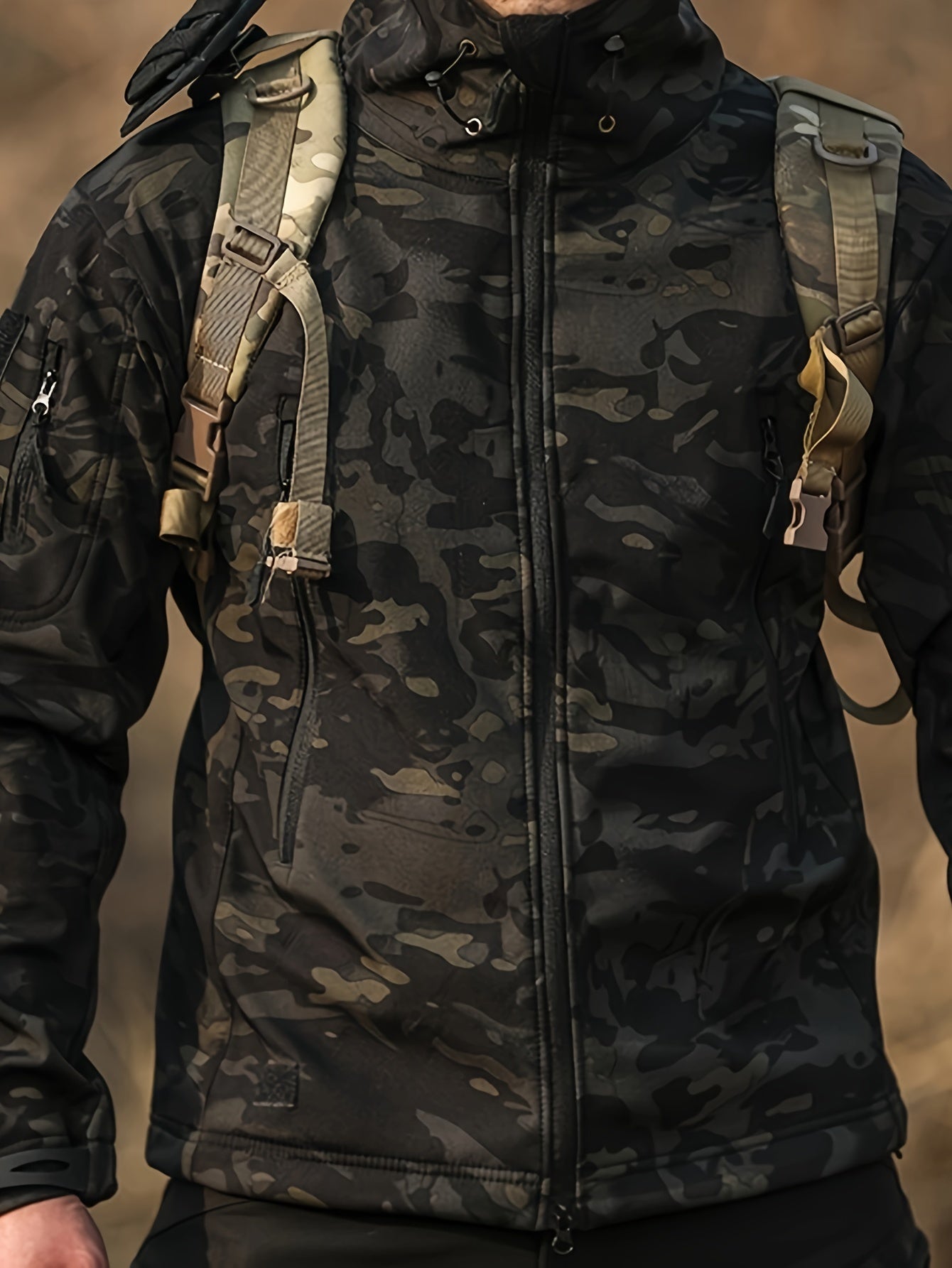 Men's Tactical Softshell Camouflage Outdoor Jacket – Waterproof and Windproof | Ideal For Wi