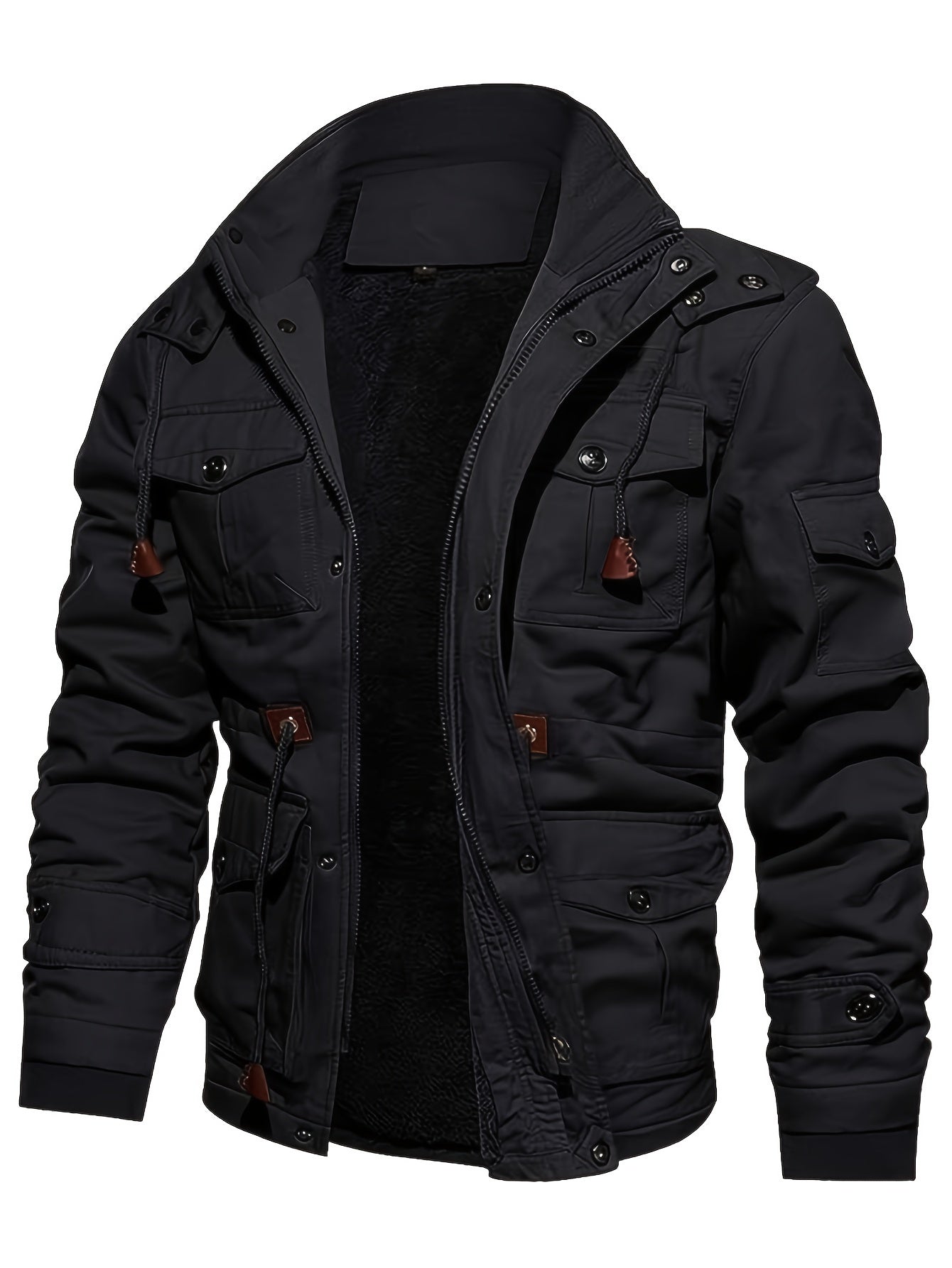 Men's Casual Warm Fleece Jacket with Multi Pockets | Ideal for Winter