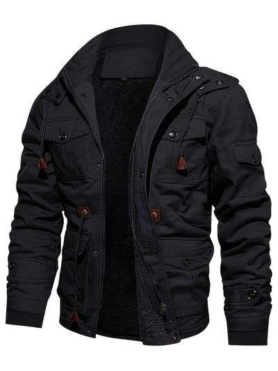 Men's Casual Warm Fleece Jacket with Multi Pockets | Ideal for Winter