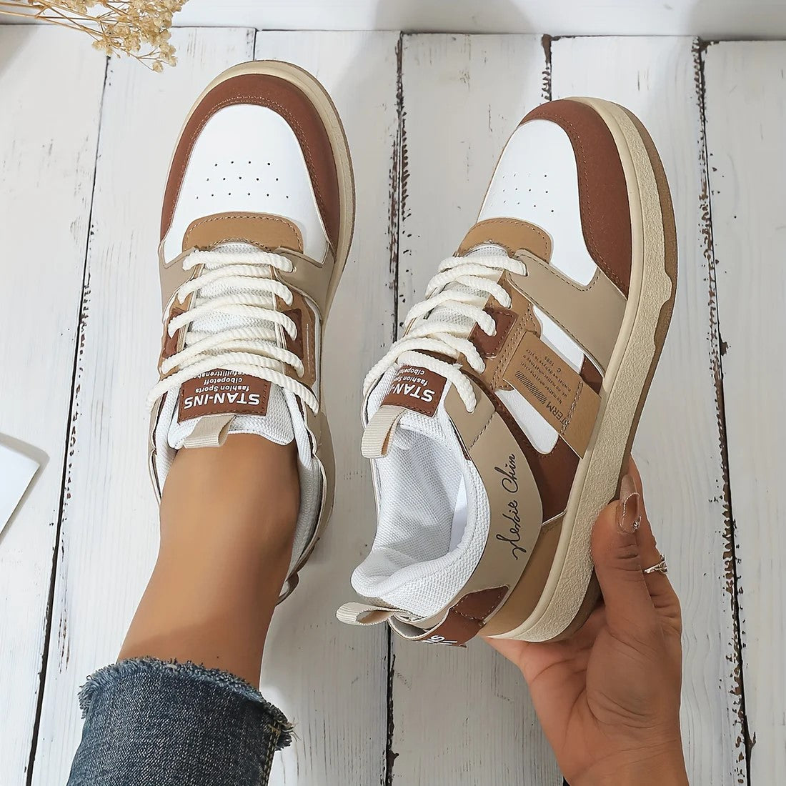 Women's Trendy Brown Suede Trainers | Ideal for Autumn and Winter