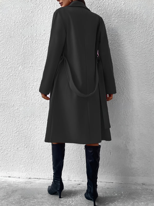 Women’s Elegant Belted Trench Coat with Long Sleeves | Perfect for Winter and Fall