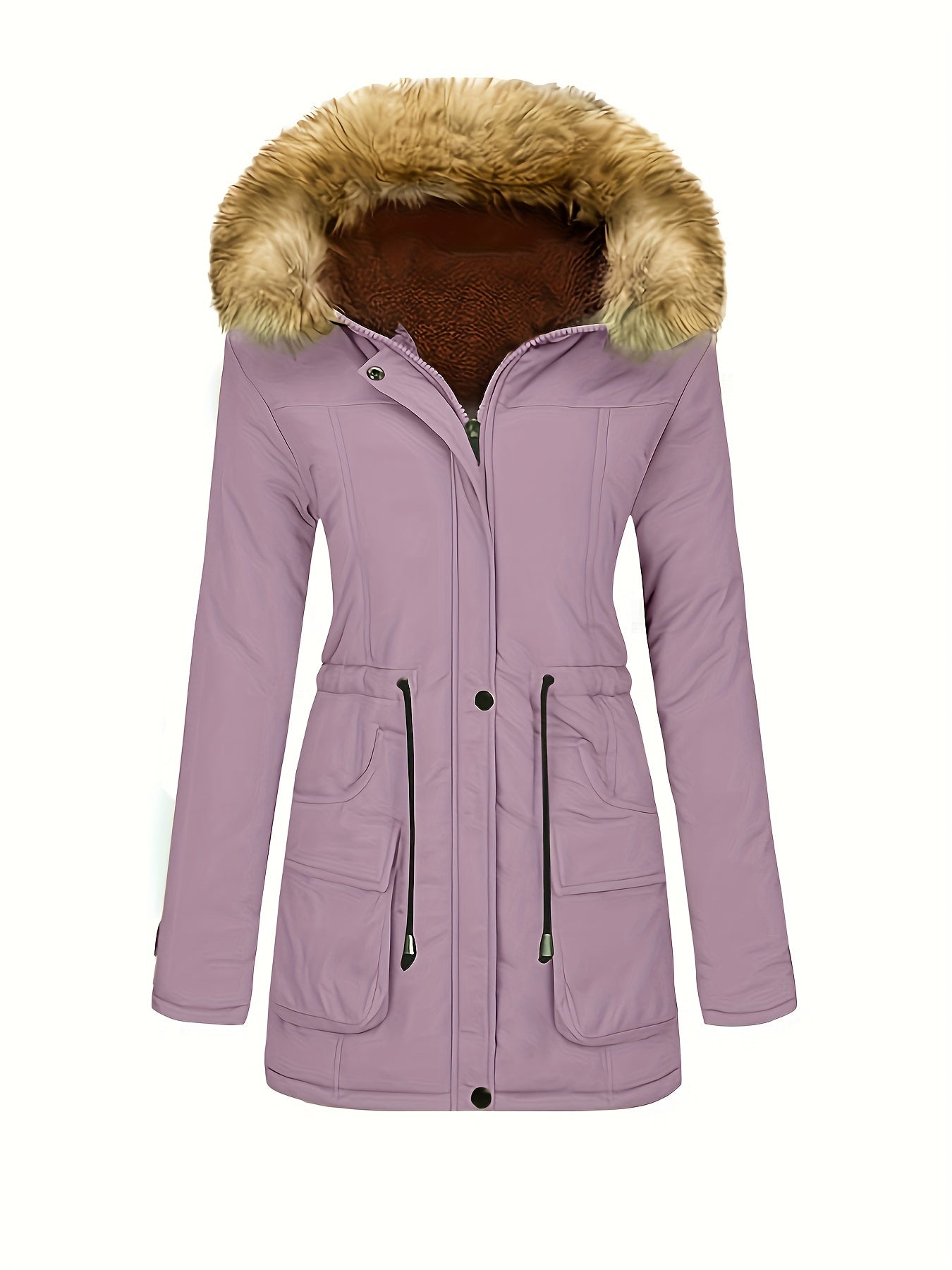 Women's Luxurious Hooded Winter Coat with Faux Fur Trim | Ideal for Winter