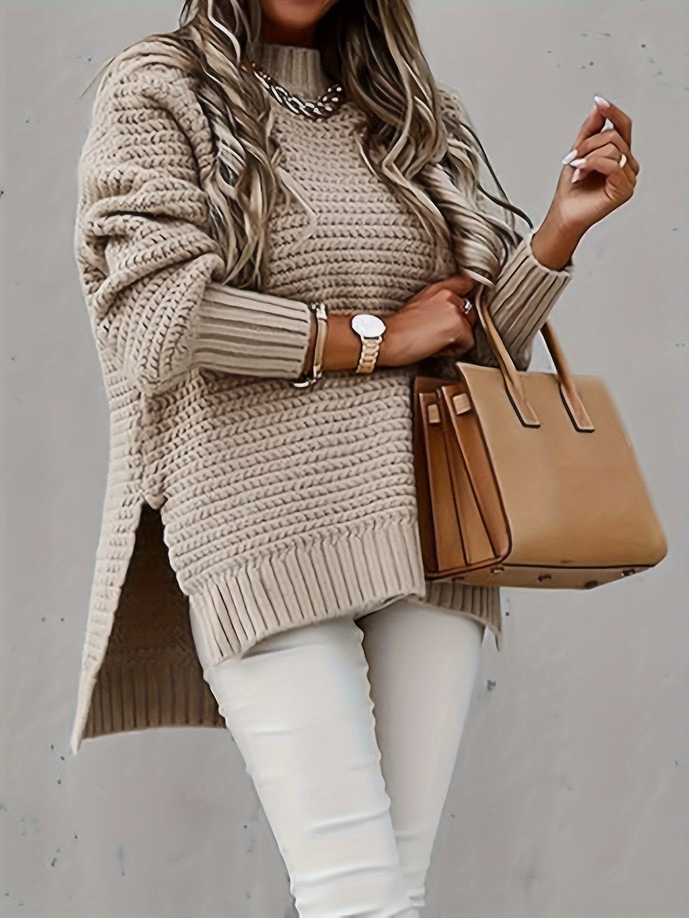 Women's Casual Cotton Solid Turtle Neck Cashmere Pullover Sweater | Ideal for Winter