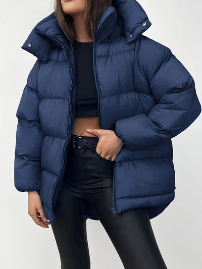 Women's Casual Long Sleeve Puffer Coat | Perfect for Autumn/Winter