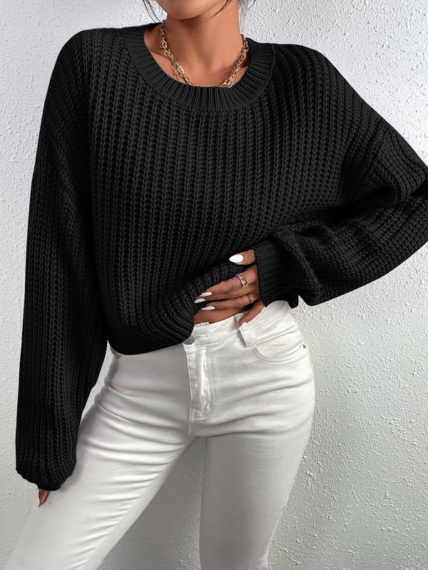 Women's Casual Cotton Knitted Jumper with Round Neck Design | Perfect for Winter And Fall