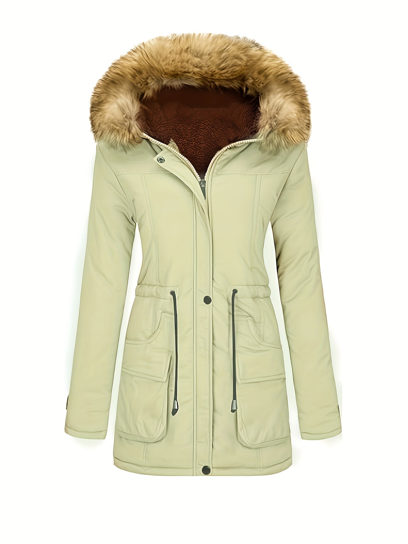 Women's Luxurious Hooded Winter Coat with Faux Fur Trim | Ideal for Winter