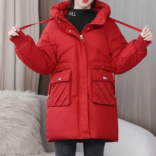 Women's Stylish Mid-Length Puffer Jacket | Perfect for Winter and Fall