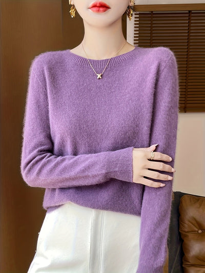 Women's Cozy Wool Cashmere Pullover Sweater | Ideal for Winter