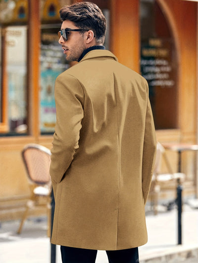 Men's Casual Trench Coat with Button Down and Midlength Design | Ideal for Winter