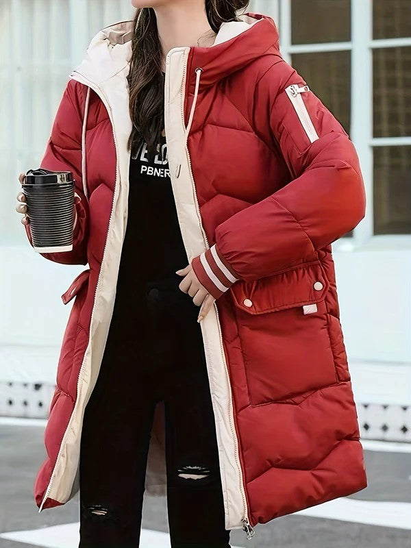 Women's Stylish Warm Puffer Jacket with Hood | Ideal for Winter