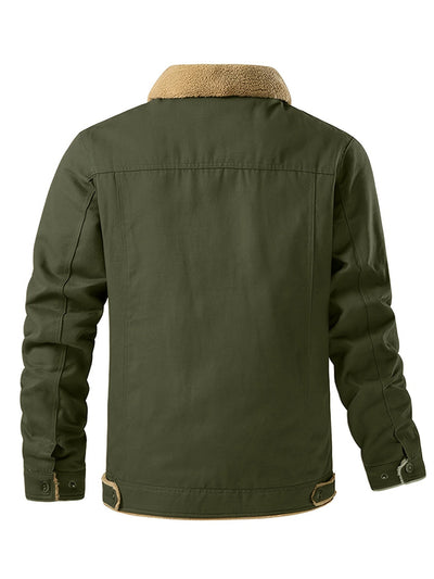 Men's Casual Warm Fleece Flap Pocket Winter Jacket | Ideal for Winter