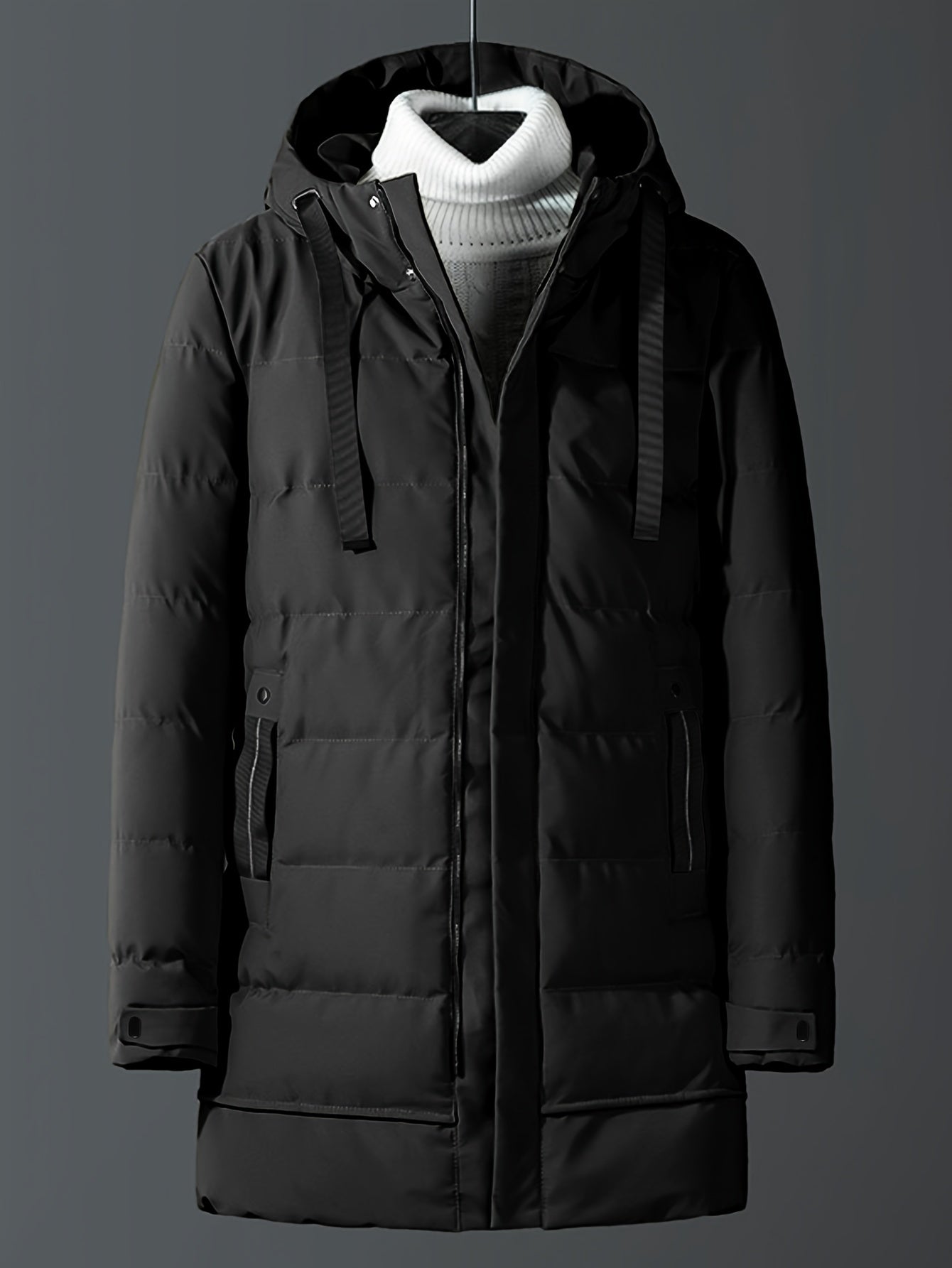 Casual Windproof Mid-Length Zipper Closure Hooded Winter Jacket | Ideal for Winter