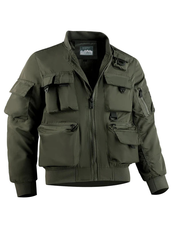 Men's Outdoor Tactical Cargo Windbreaker with Multi-Pocket Design | Perfect for Winter