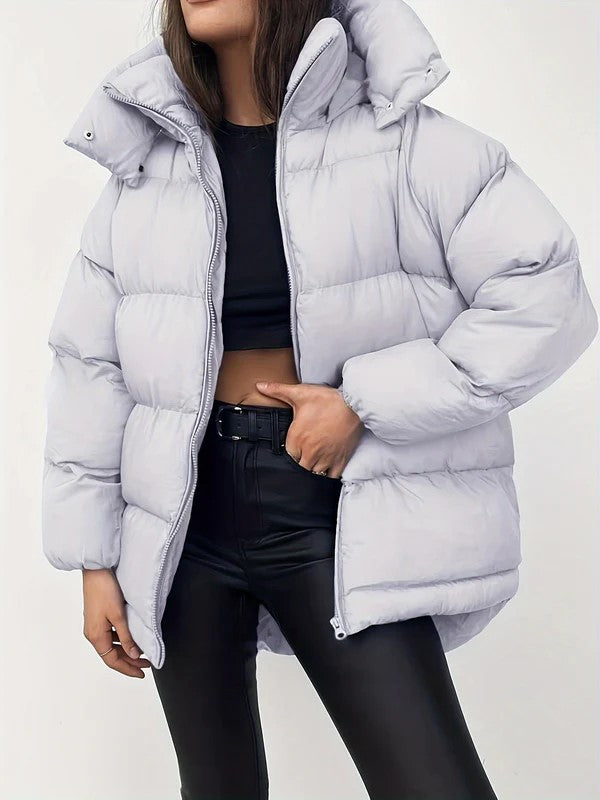 Women's Casual Long Sleeve Puffer Coat | Perfect for Autumn/Winter