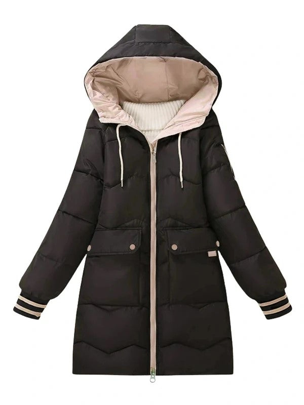 Women's Stylish Warm Puffer Jacket with Hood | Ideal for Winter