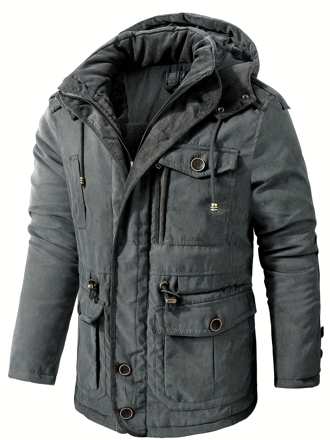 Men's Warm Cotton Cargo with Pockets Winter Coat | Ideal for Winter