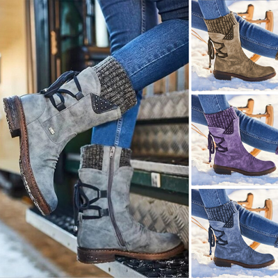 Women's Stylish Vegan Leather Cowboy Winter Boots | Ideal for Everyday Wear