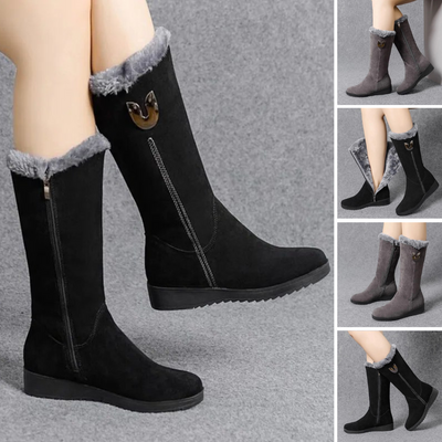 Women's Warm Wool-Lined Flat Ankle Winter Boots | Ideal for Everyday Wear