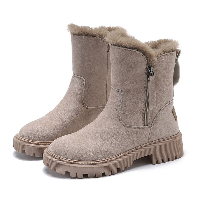 Women's Warm Winter Boots with Wool Lining and Zipper | Ideal for Everyday Wear