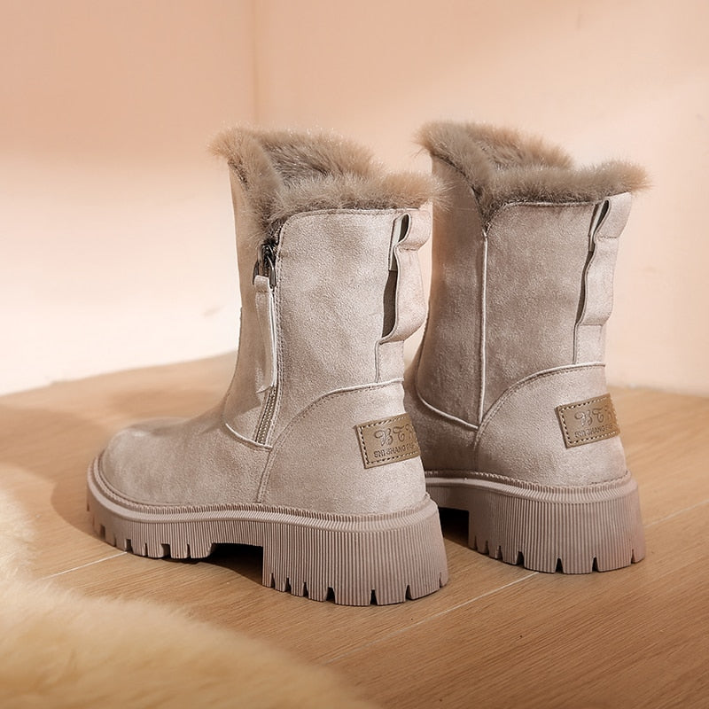 Women's Warm Winter Boots with Wool Lining and Zipper | Ideal for Everyday Wear