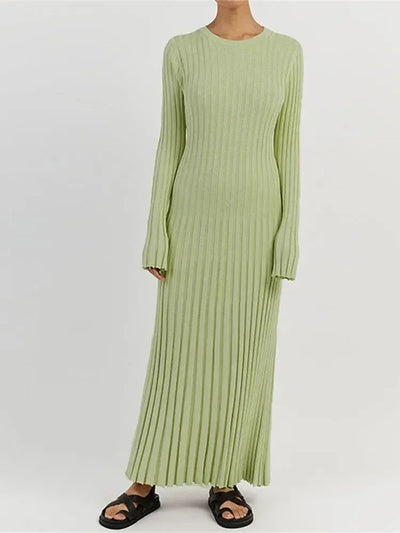 Women's Long Sleeve Knitted Midi Dress