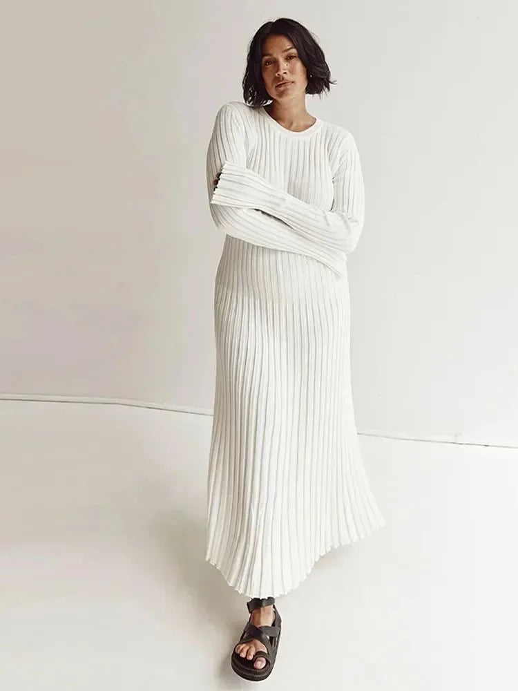 Women's Long Sleeve Knitted Midi Dress