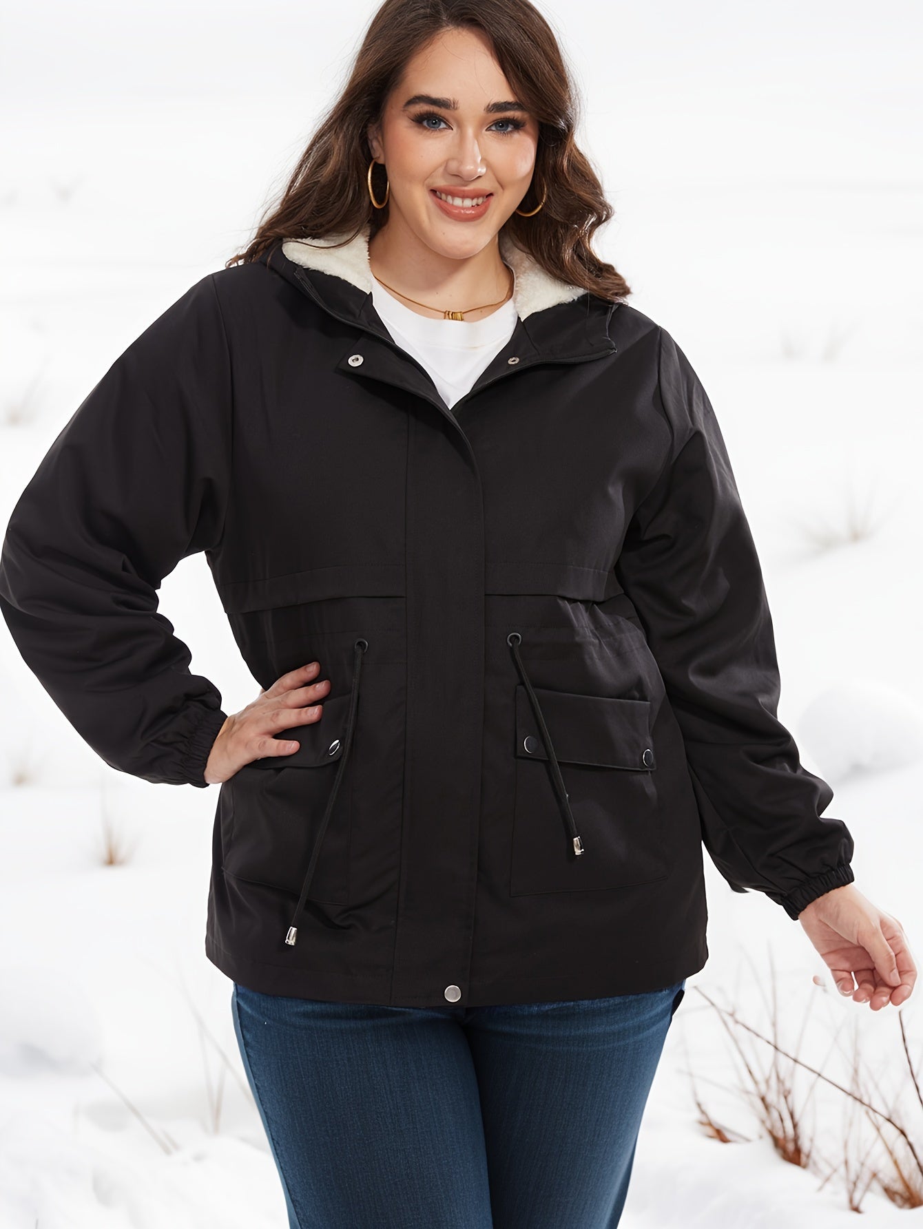 Women’s Elegant Hooded Parka Jacket for Warmth and Style | Ideal for Winter/Fall