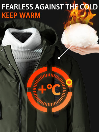 Casual Windproof Mid-Length Zipper Closure Hooded Winter Jacket | Ideal for Winter