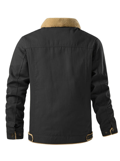 Men's Casual Warm Fleece Flap Pocket Winter Jacket | Ideal for Winter