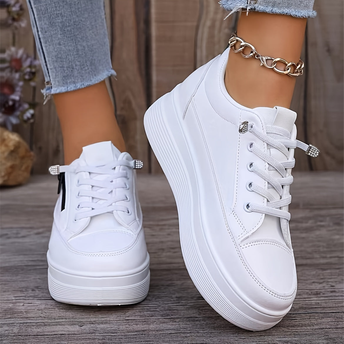 Women's Stylish Solid Color Casual Sneakers | Perfect for All Seasons