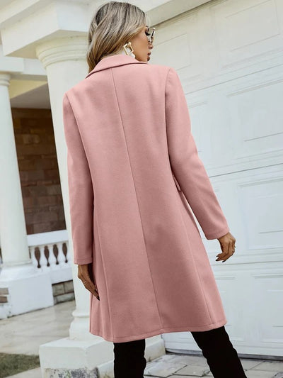 Women's Elegant Double-Breasted Lapel Long Sleeve Trench Coat | Ideal for Winter And Fall