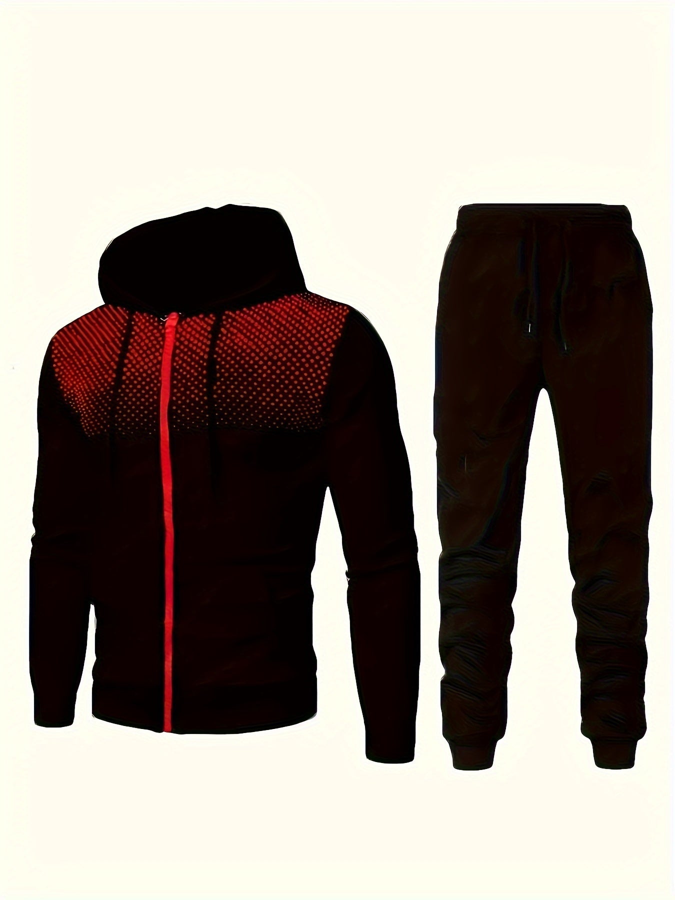 Men's Casual Fleece Sweatshirt Tracksuit with Hooded Long Sleeve and Drawstring Pants | Perfect for Outdoor Activities